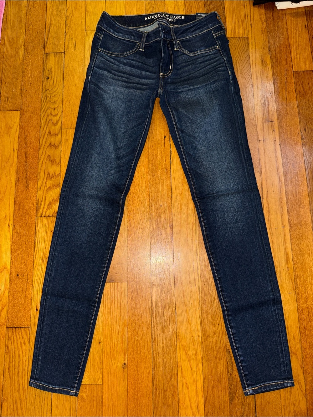 American Eagle Outfitters Women's super stretcher Skinny Jeans - Indigo Blue
